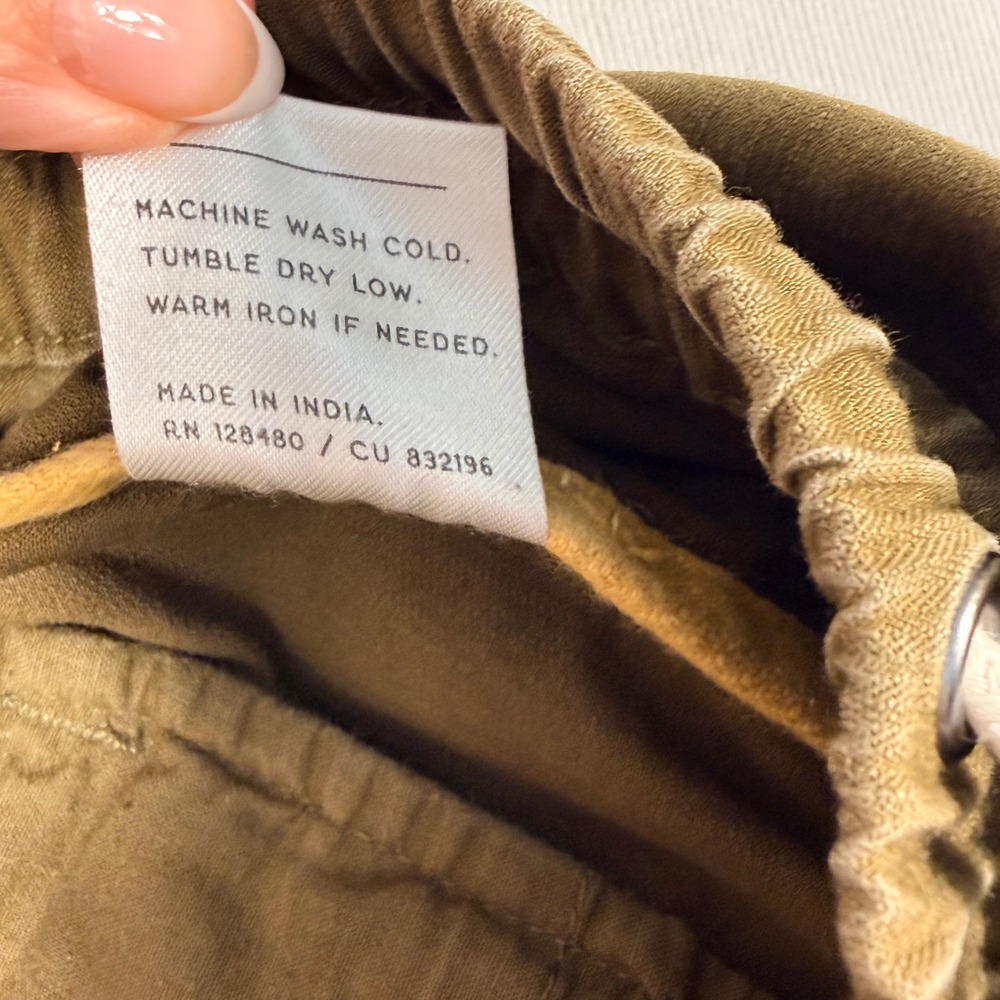 Pact Organic Cotton Jogger Pants Medium Olive Green Elastic Drawstring Chino - Picture 4 of 16